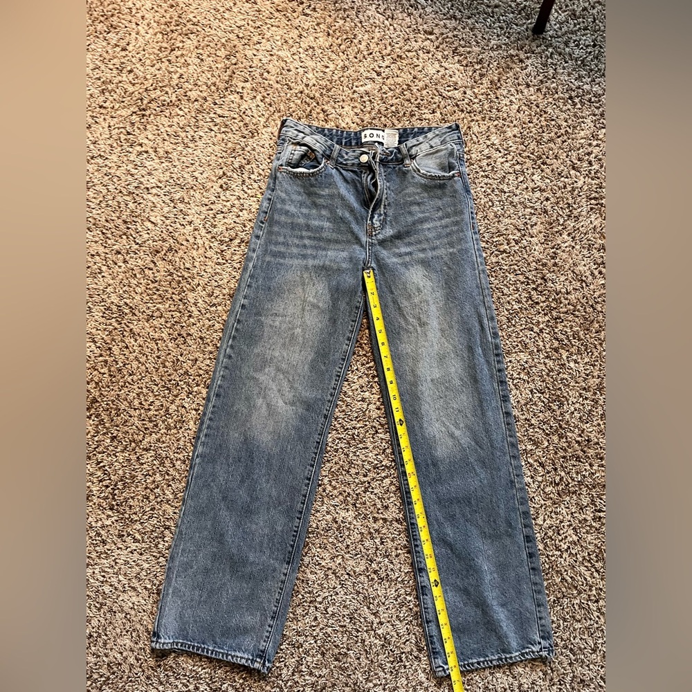 S.O.N.G Slouchy Baggy Straight Leg Jeans Women's Soft Denim Casual Chic